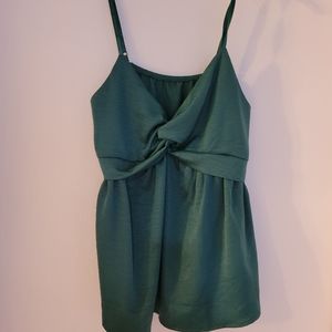 Green silk top